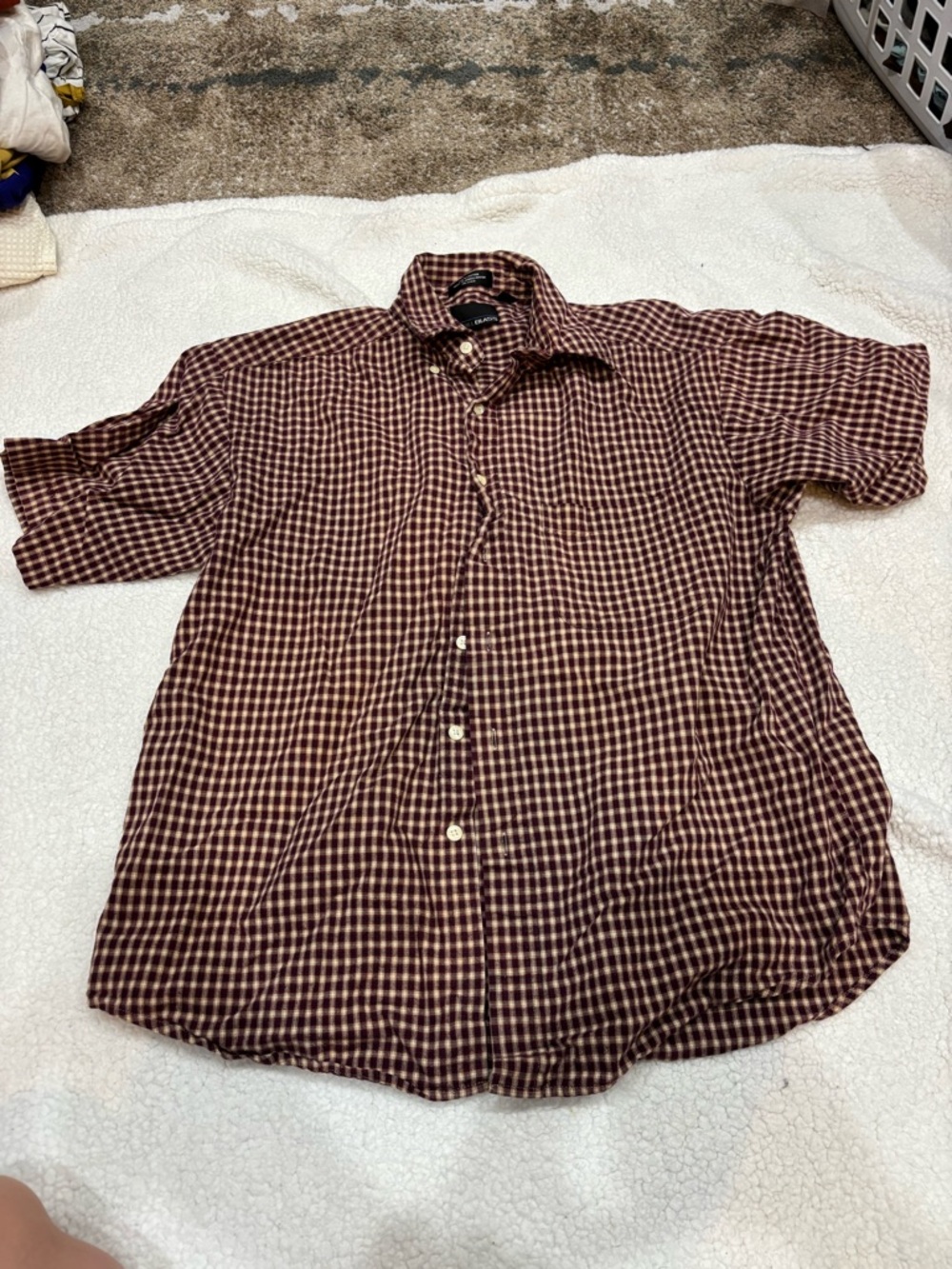 Men's Short-Sleeve Check Shirt - Large